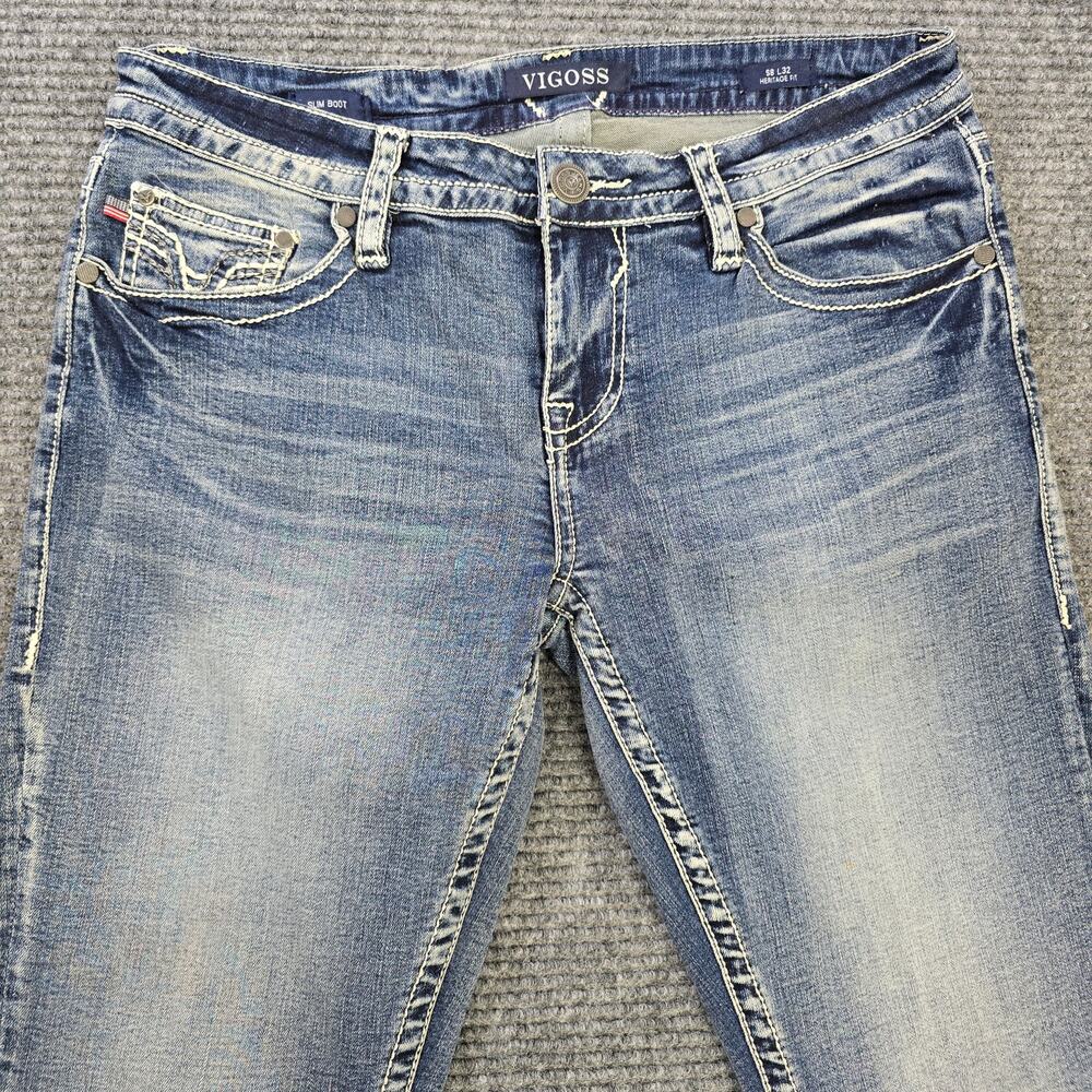 Vigoss Slim Boot Jeans Womens S8 L32 or 32x32 Blue Heritage Fit Stretch Denim - Picture 4 of 9